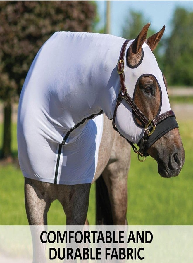 UltraFlex Horse Sleazy Slickers | Horse Protection Slinky | Dirt & Dust Defense | Full Zip Hood (Stretchy Mesh) | Size Large (76-80) - Image 3